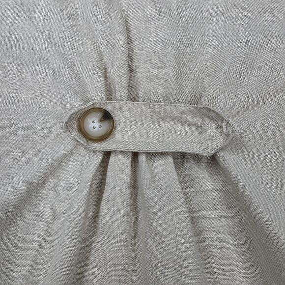 For Cynthia Jacket Womens Large Beige Hooded 100% Linen Flare Button Detail Coat - Picture 15 of 16